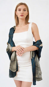 MYSTIC GARDEN SILK LONG LADIES SCARF